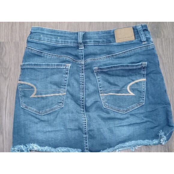 American Eagle Next Level stretch Mini Skirt Womens Size 4 Raw Hem High Rise - Picture 6 of 8